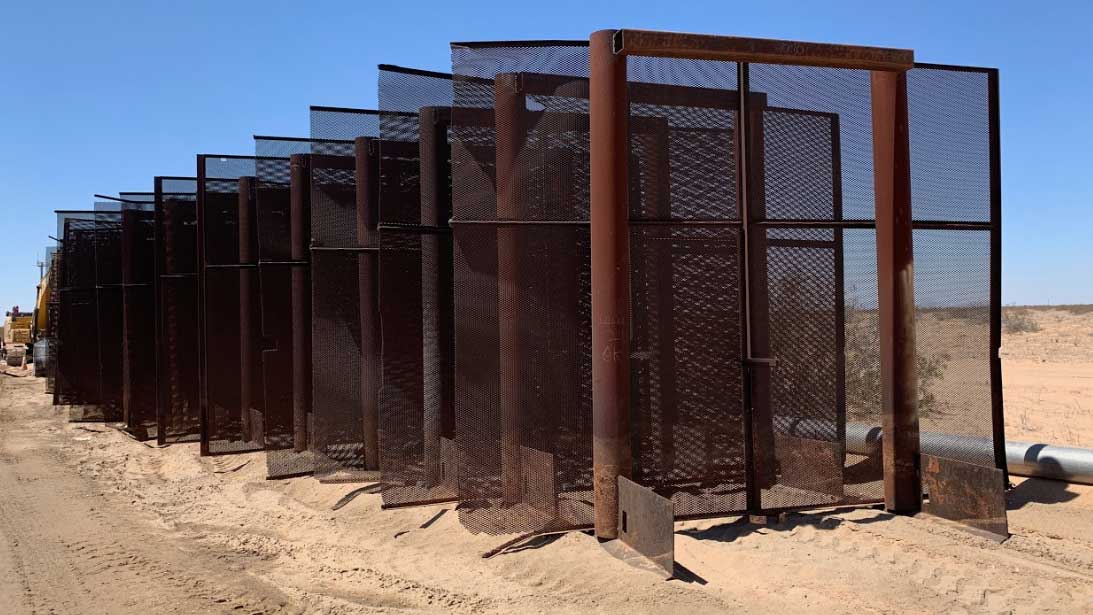 Sections of border fence at the U.S.-Mexico border in August 2019.